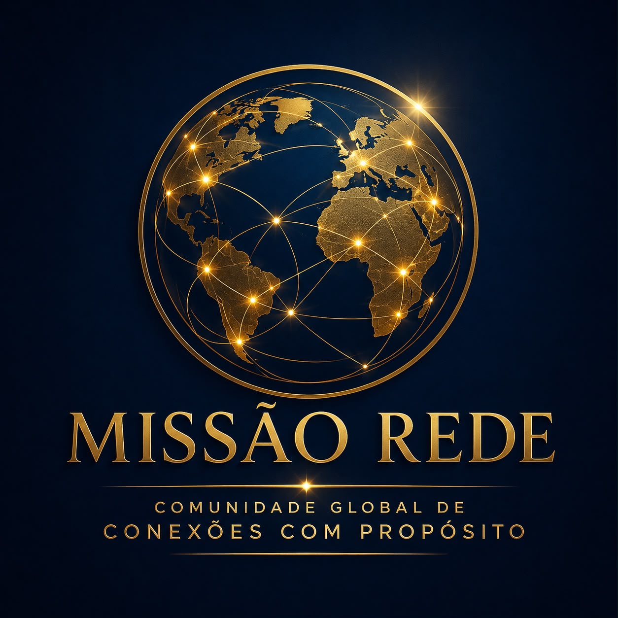 Globo dourado representando conexões entre nações